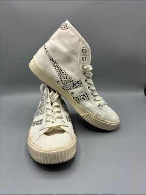 Gola Tennis Mark Cox High CLB093 White Canvas Lifestyle Sneakers 7